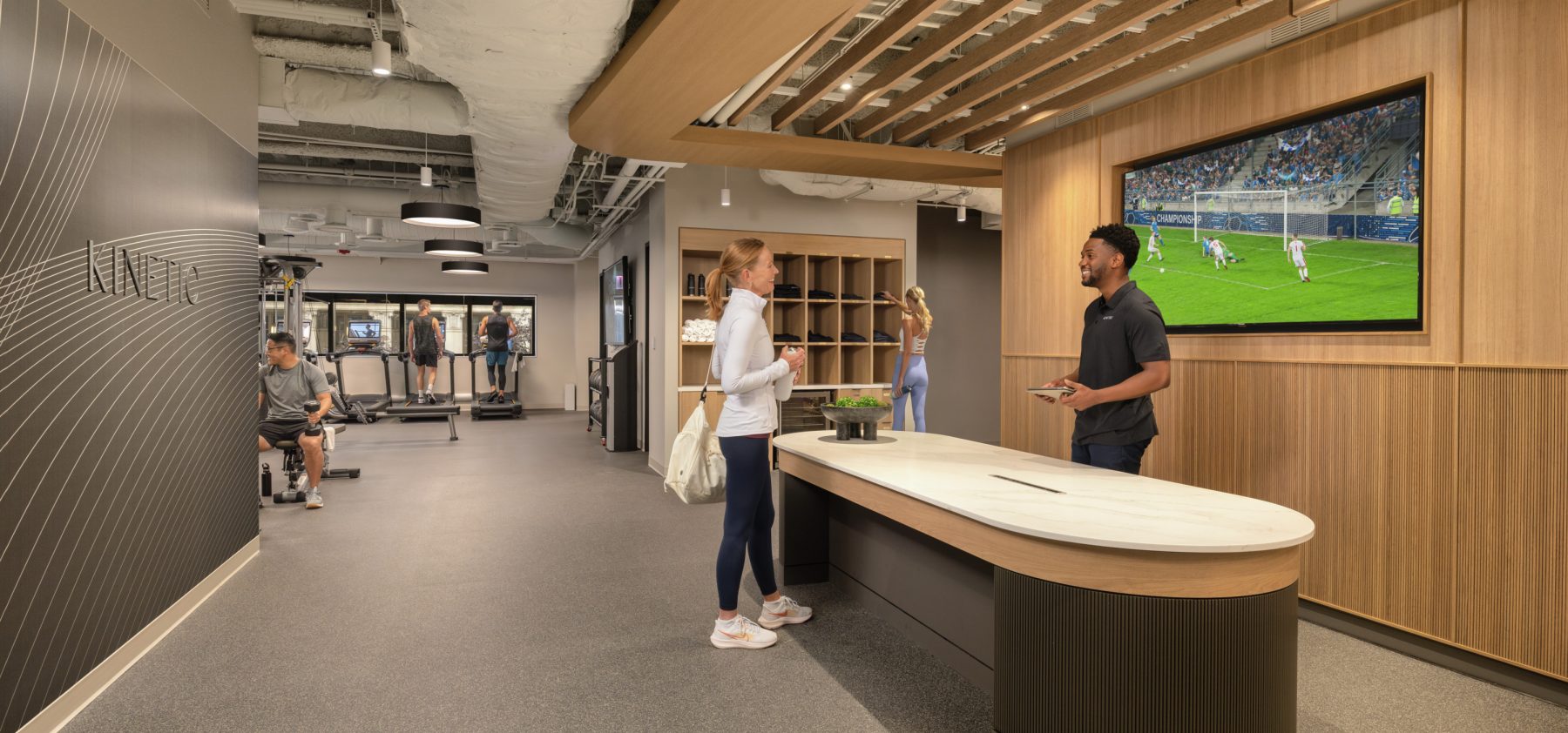 Interior renderings of the second floor Amenity area at One North Wacker, West Loop, Chicago, IL