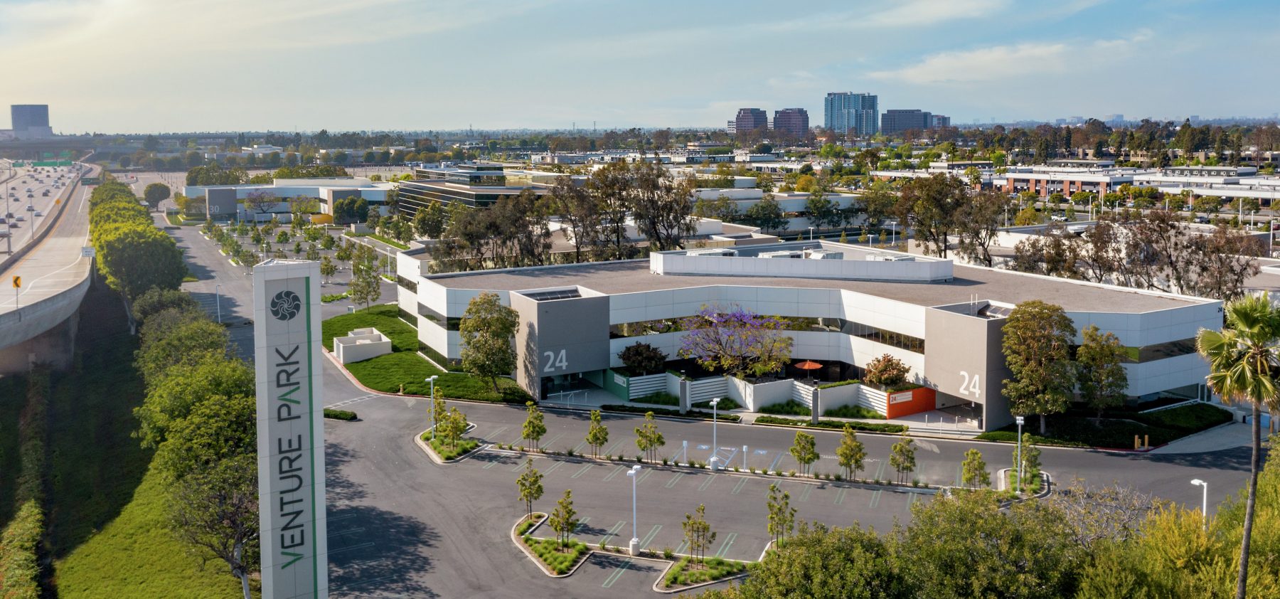 Exterior photography of Venture Park, in Irvine, CA. 