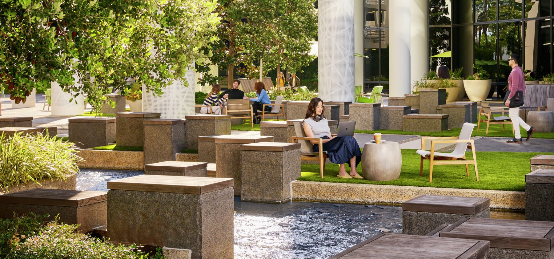 Lifestyle photography of the Commons at Irvine Towers