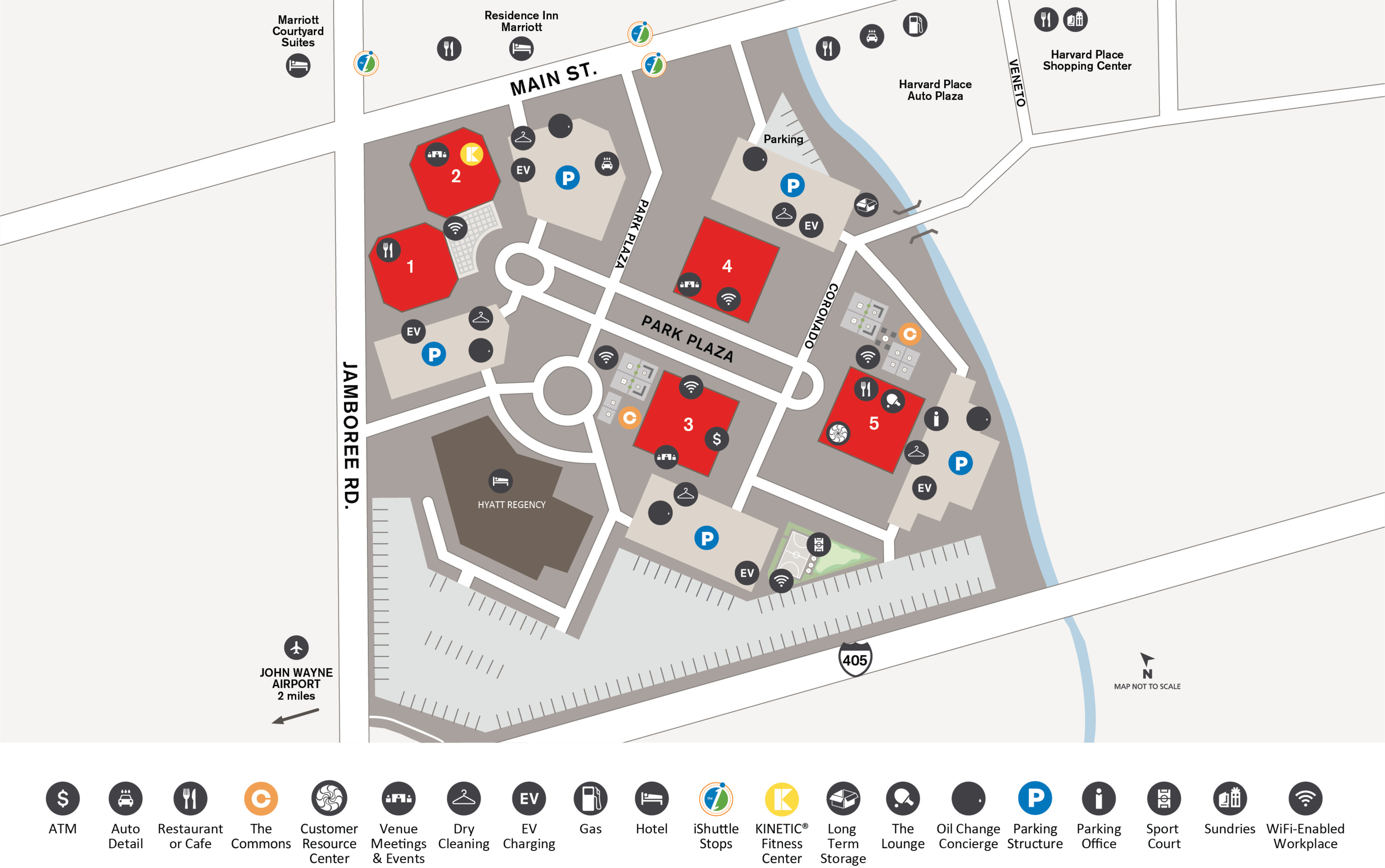 Site Map for Jamboree Center, located in Irvine, CA.