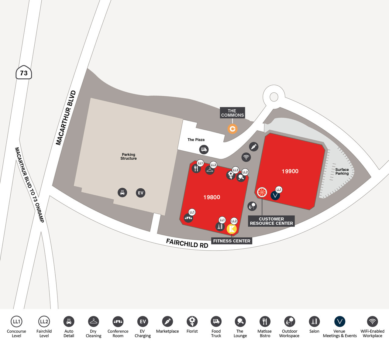 Site map for the customer page of Newport Gateway