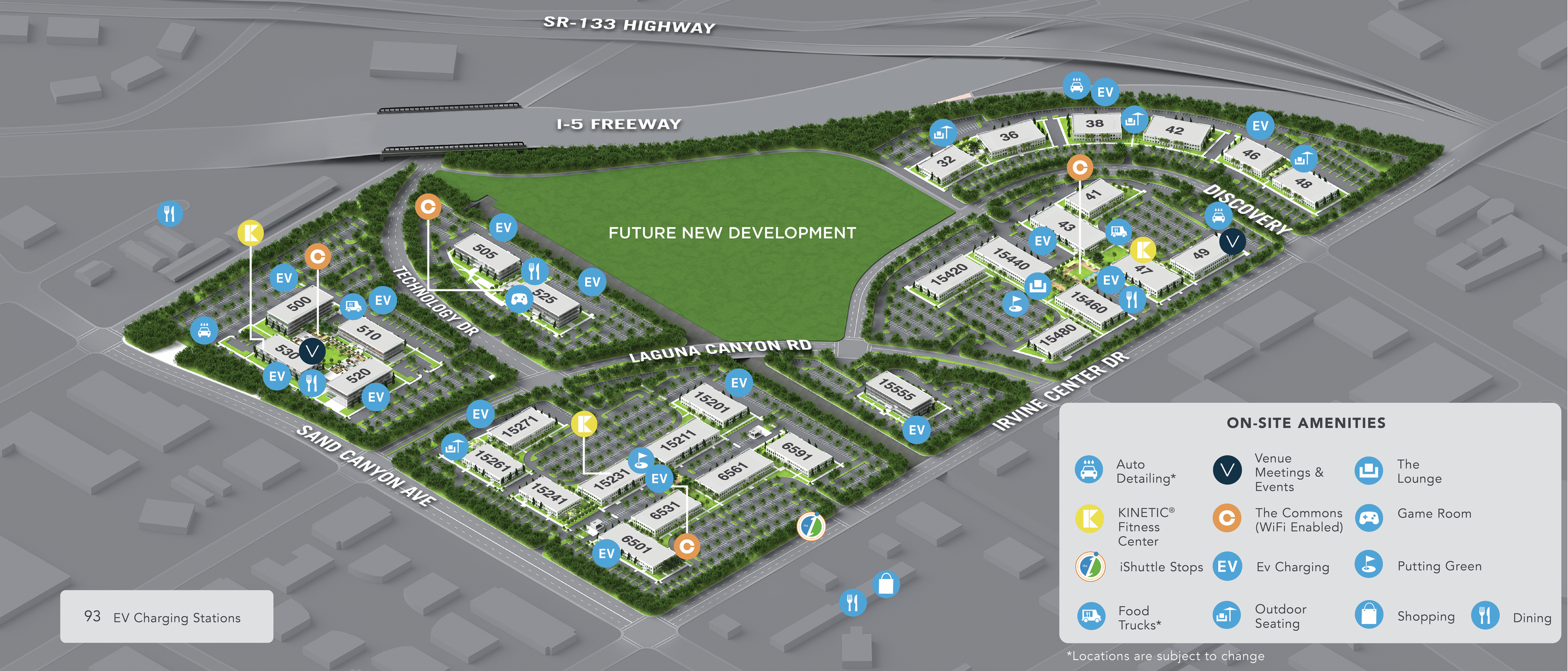 Site Map for Discvoery Park located in Irvine, CA