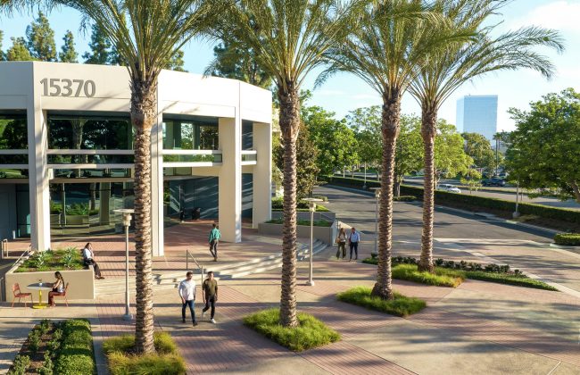 Exterior lifestyle photography of 15370 Barranca Parkway in Irvine, CA.