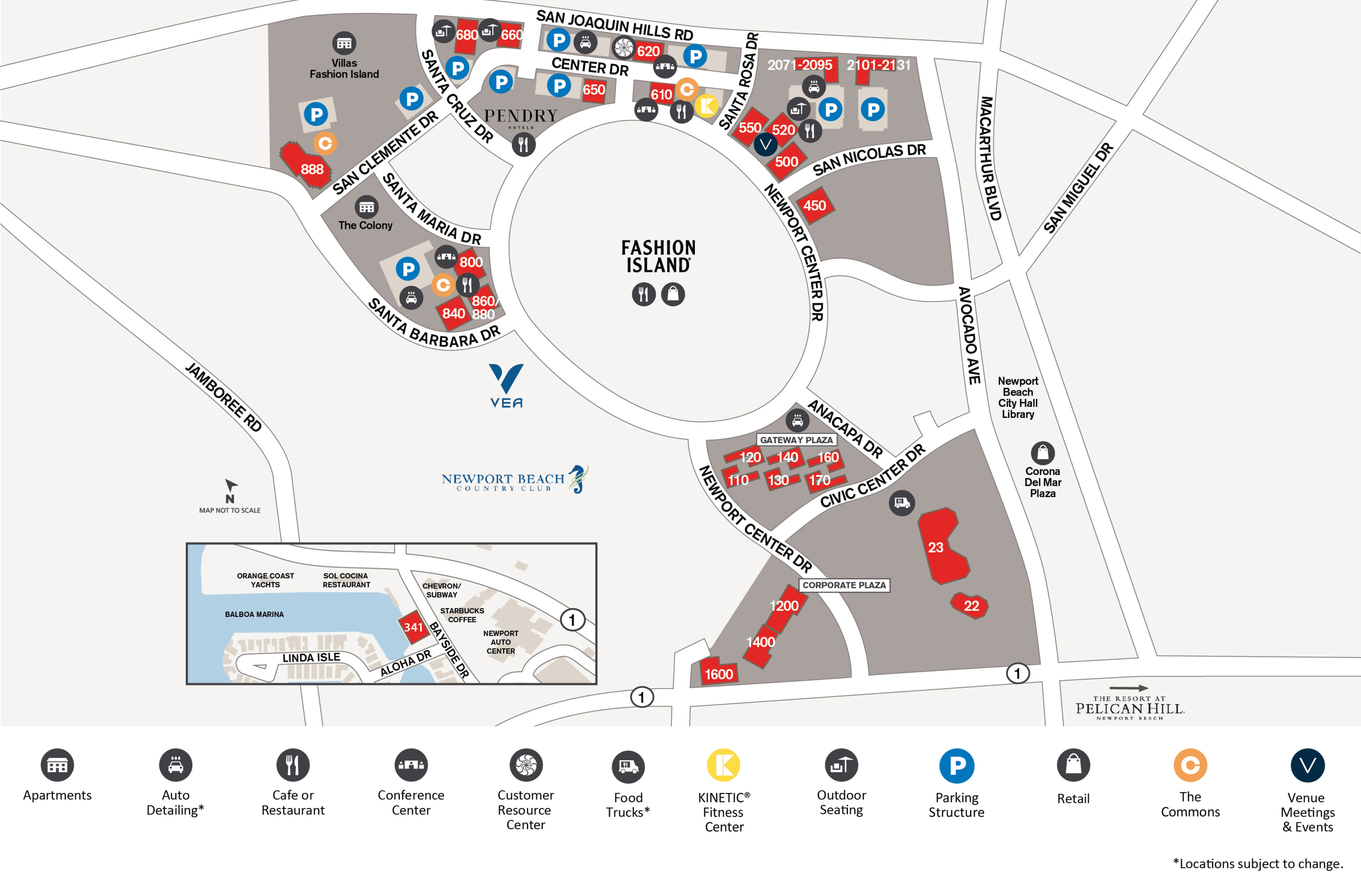 Newport Center Site Map