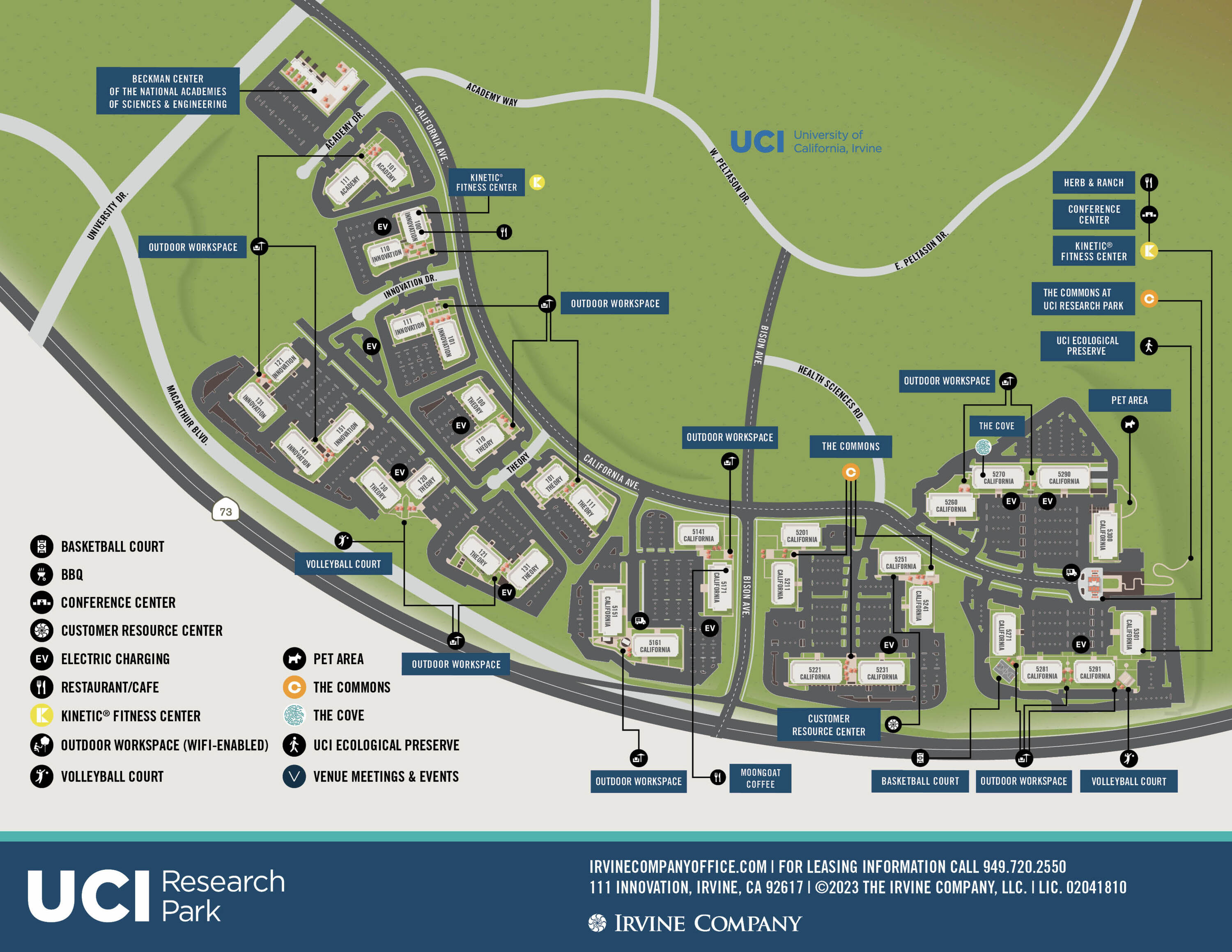 Site Map for UCIRP located in Irvine, CA.