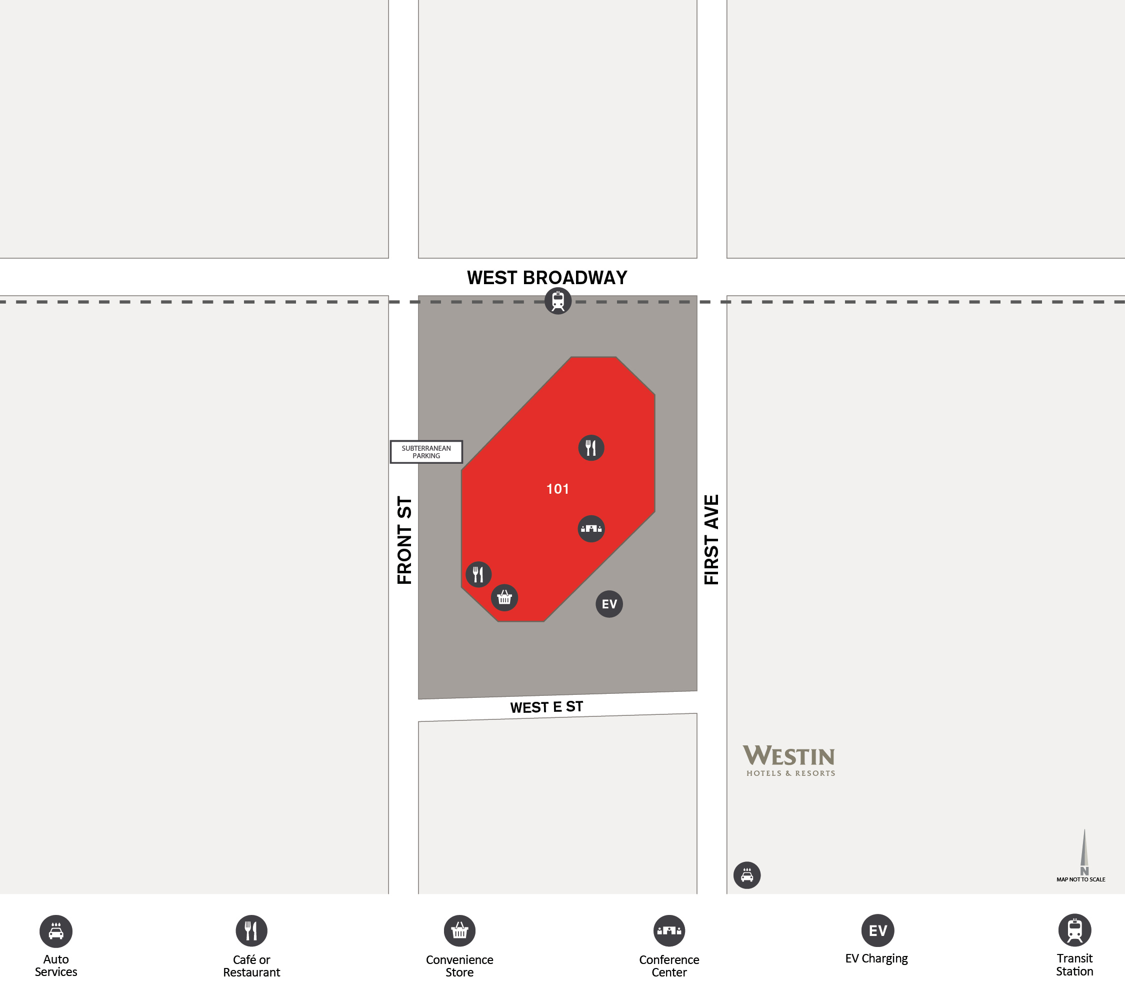 101 West Broadway Site Map