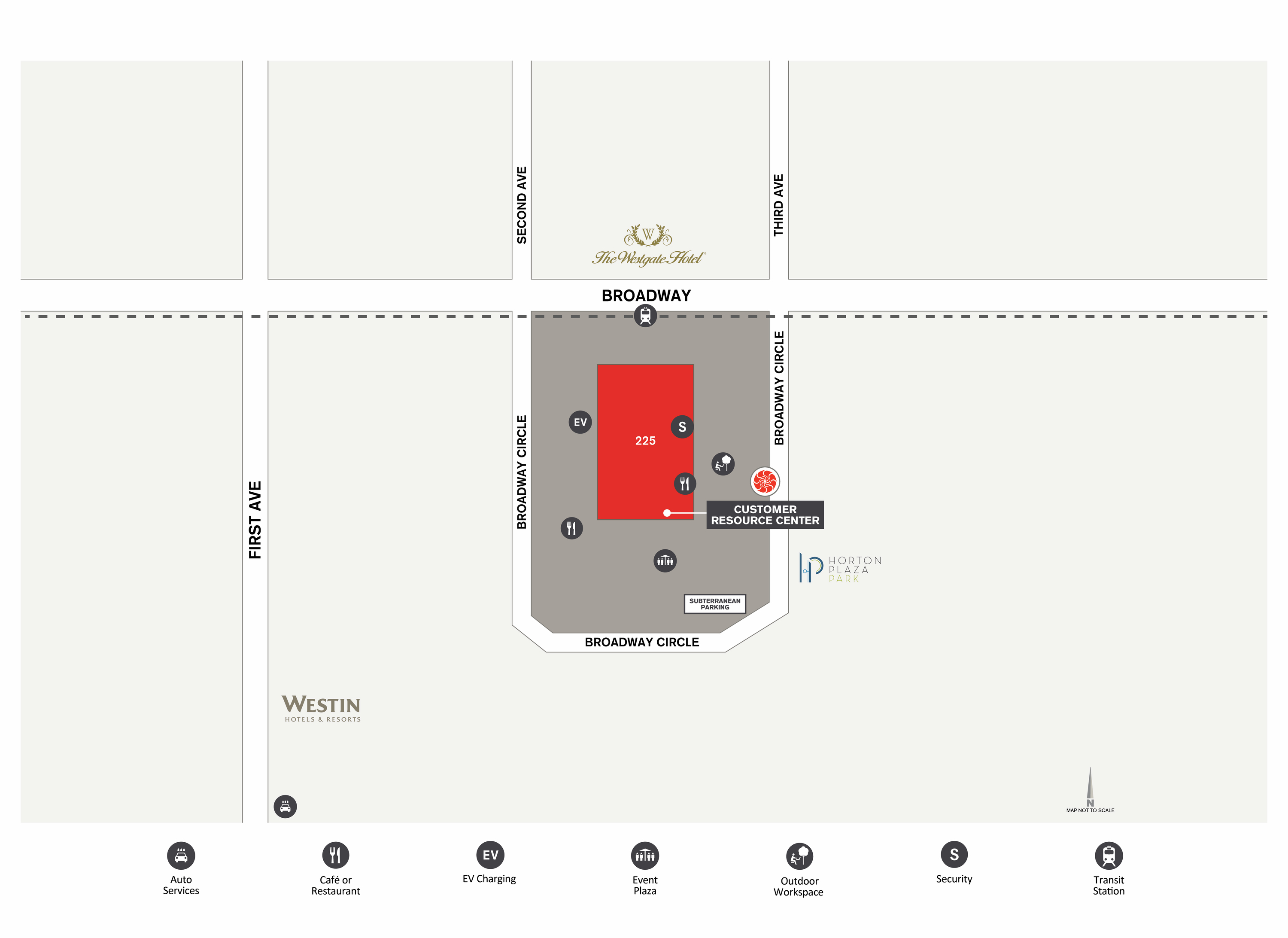 Site Map for 225 Broadway in San Diego, CA