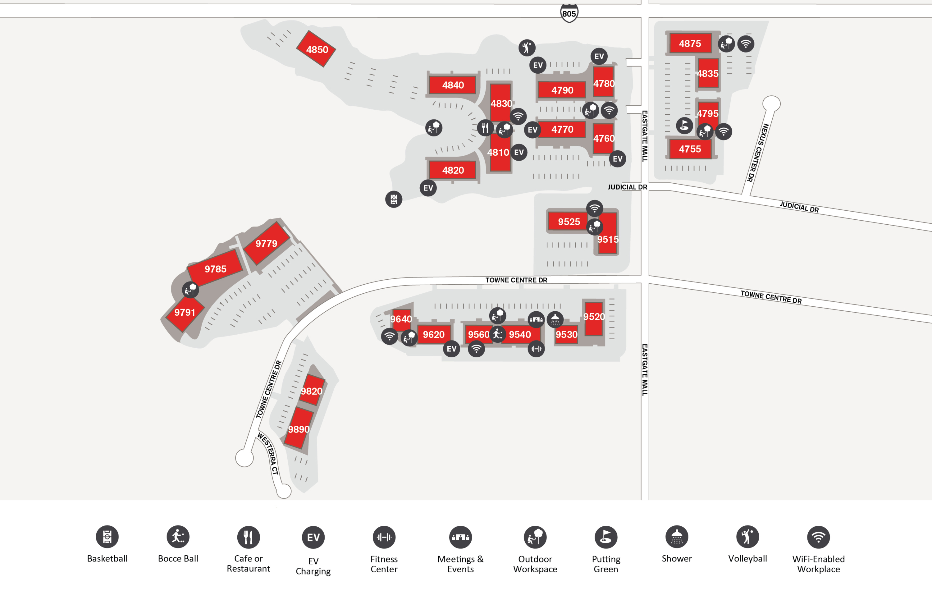 Site map for Eastgate in San Diego, CA.