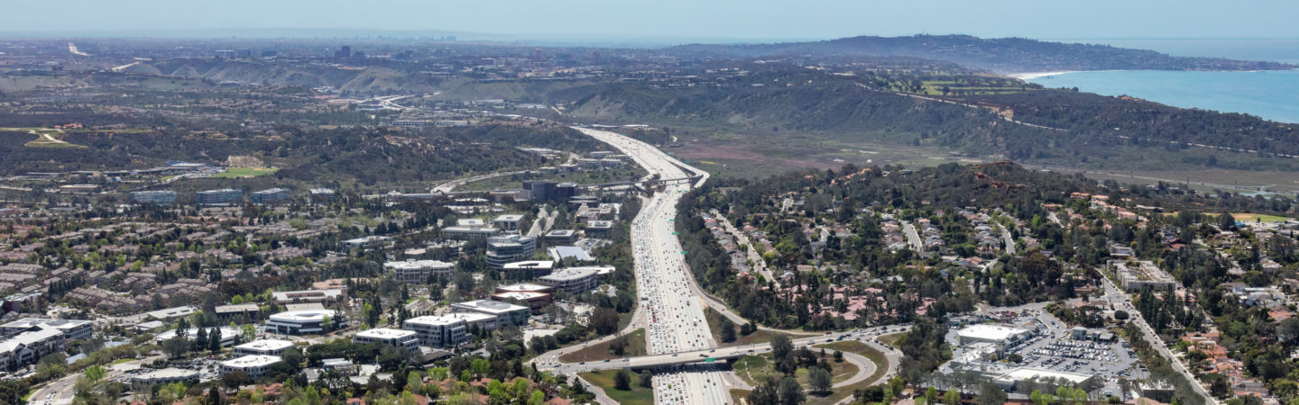 Aerial photography of Del Mar Heights in San Diego, CA