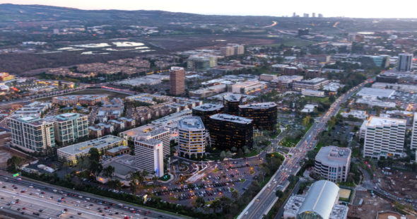 Aerial photography of Irvine Towers in Irvine, CA