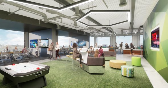 Rendering of a hypothetical UCI Research Park workspace in Irvine, CA