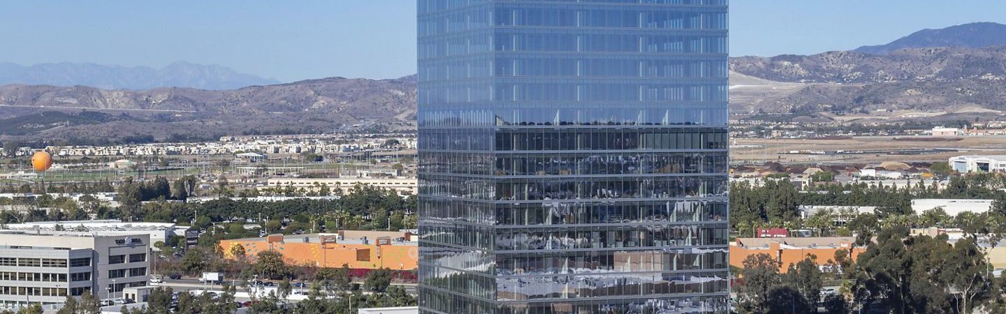 Building exterior photography of 400 Spectrum Center Drive in Irvine, CA