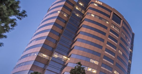 Exterior building photography of The Plaza - 4365 Executive Drive in San Diego, CA