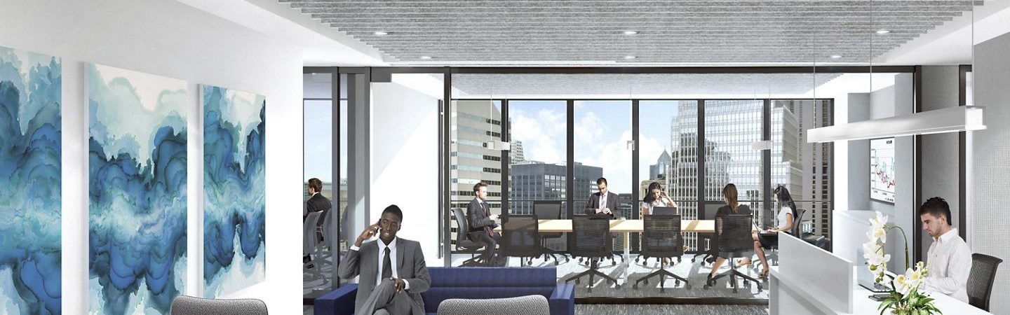 Rendering of a ReadyNow office suite located in 71 South Wacker in Chicago, IL