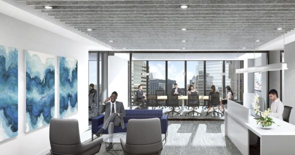Rendering of a ReadyNow office suite located in 71 South Wacker in Chicago, IL