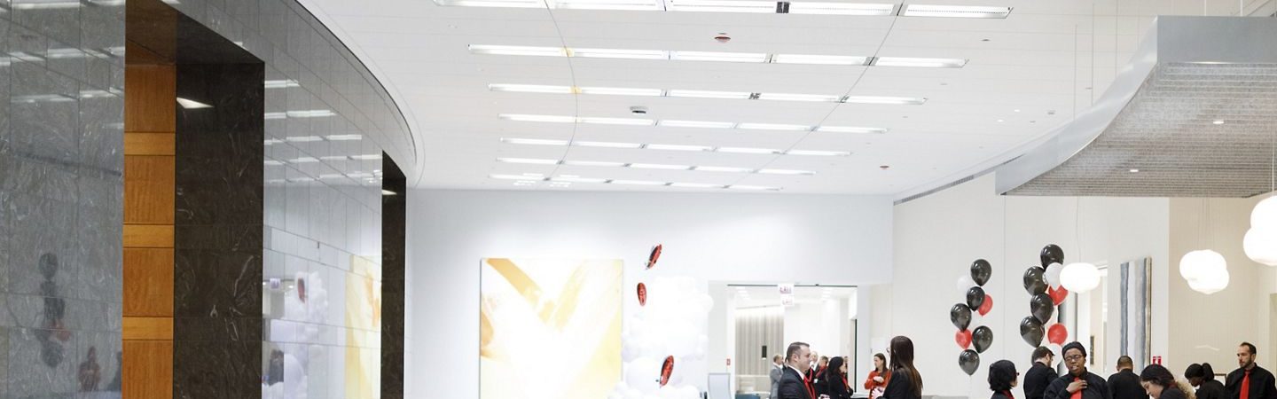 Photography of the grand opening event at The Exchange in 71 South Wacker, Chicago, IL