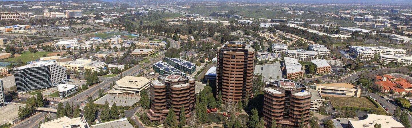 Aerial photography of La Jolla UTC featuring The Plaza in San Diego, CA