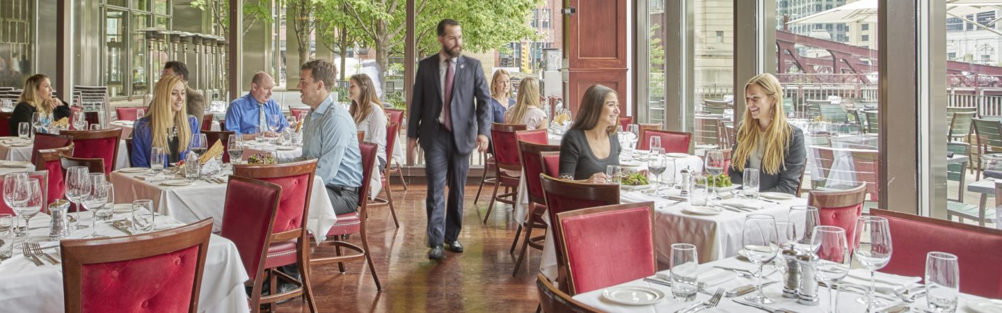 Photography of diners at Chicago Cut Steakhouse near One North Wacker in Chicago, IL