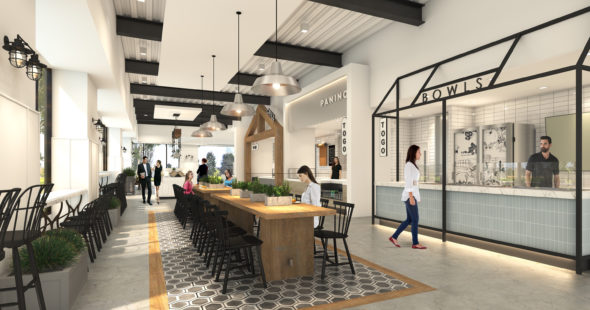 Rendering of Herb & Ranch, an upcoming dining option for customers at UCI Research Park in Irvine, CA