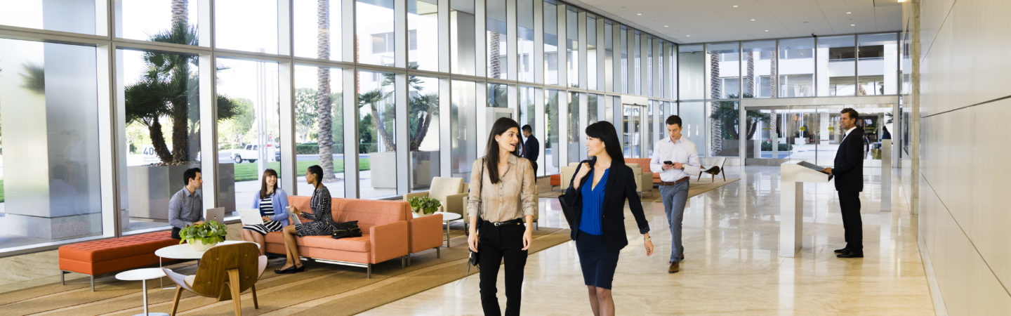 Groundfloor lobby photography of 400 Spectrum Center Drive in Irvine, CA