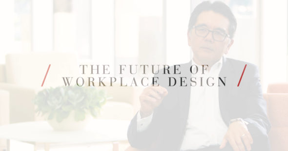 "The Future of Workplace Design" graphic featuring John Koga, VP Planning & Design of Irvine Company Office Properties