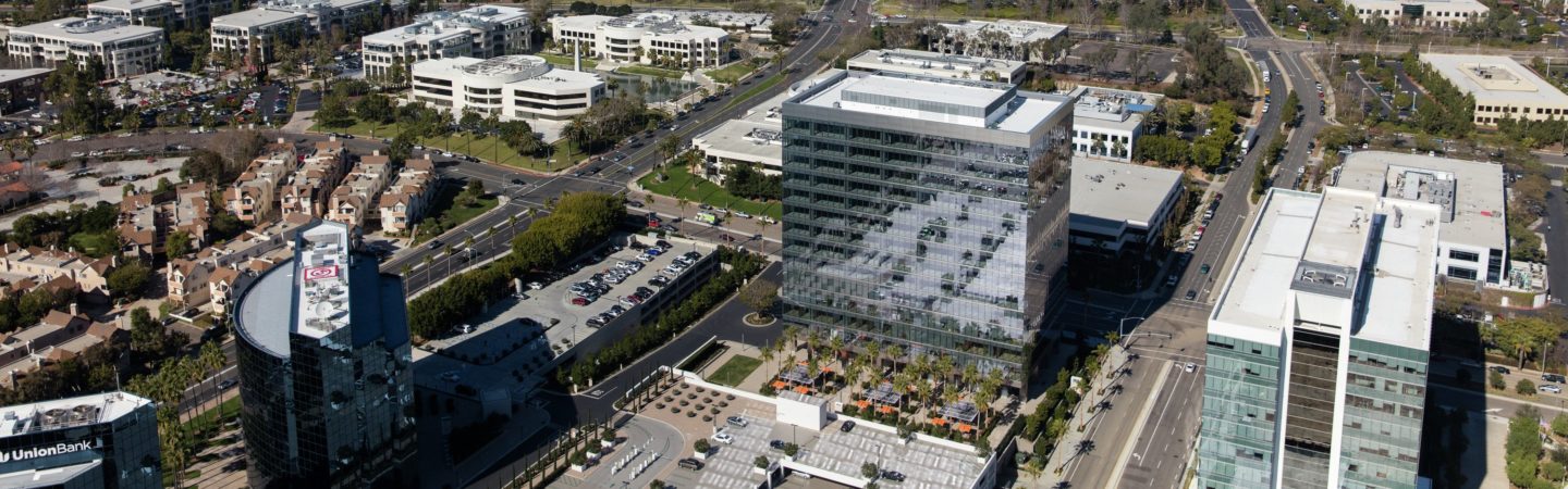Aerial photography of La Jolla UTC featuring Irvine Company office properties in San Diego, CA