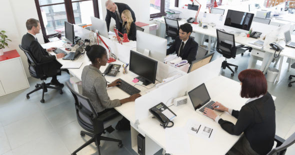 Businesspeople working in an office