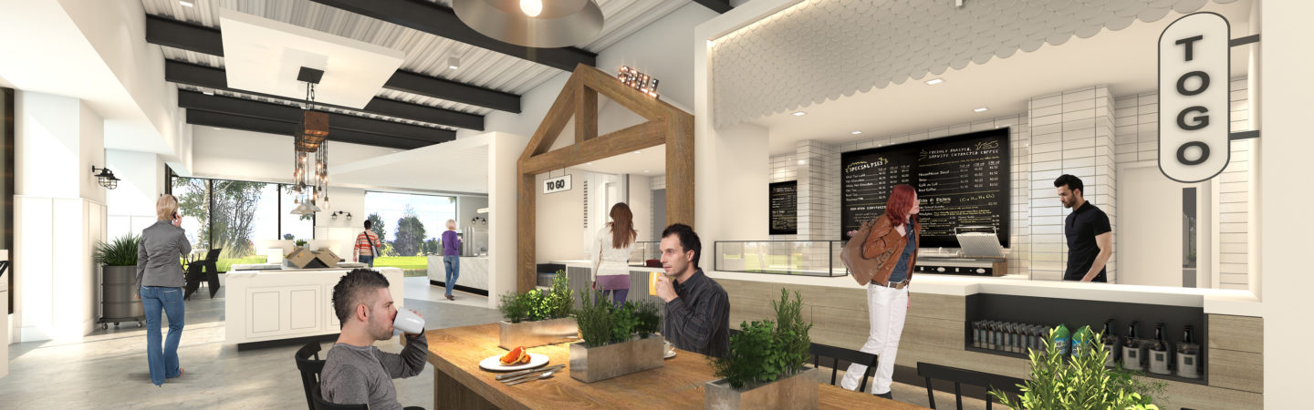 Rendering of Herb & Ranch, an upcoming dining option for customers at UCI Research Park in Irvine, CA