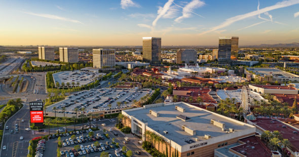 Aerial photography of Irvine Spectrum Center, 20 - 40 Pacifica, 200 Spectrum Center Drive, 300 Spectrum Center Drive and 400 Spectrum Center Drive in Irvine, CA