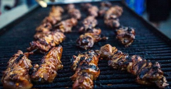 Kabobs on a barbeque grill