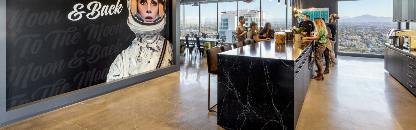 Interior photography of Smashtech's office at Symphony Towers in San Diego, CA