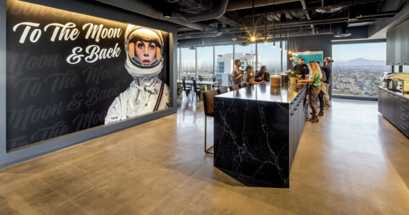 Interior photography of Smashtech's office at Symphony Towers in San Diego, CA