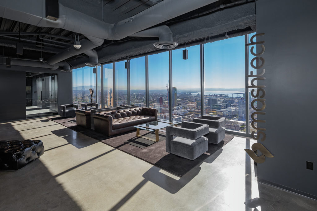 Interior photography of Smashtech's office at Symphony Towers in San Diego, CA