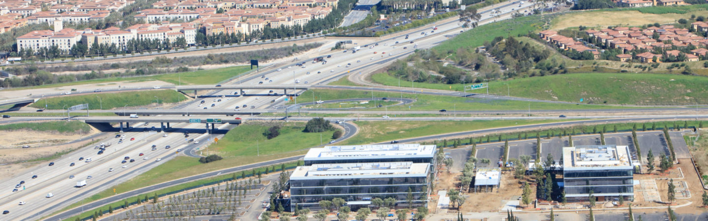 Aerial photography of Spectrum Terrace (still under construction) in Irvine, CA