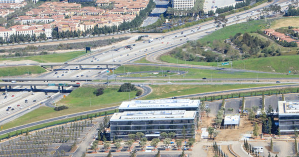 Aerial photography of Spectrum Terrace (still under construction) in Irvine, CA
