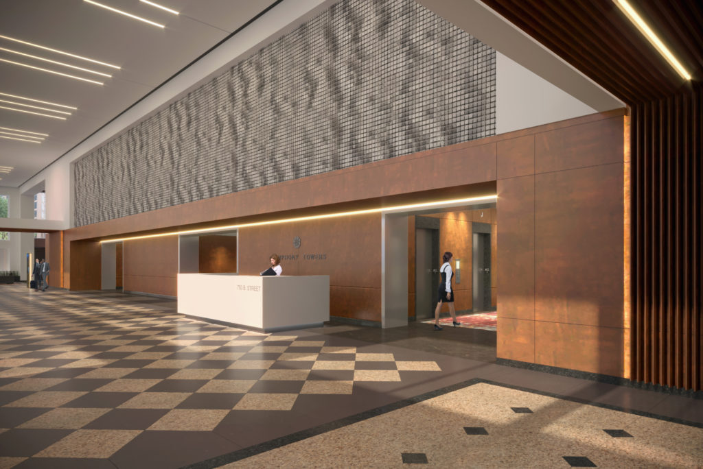 Rendering of Symhpony Towers lobby