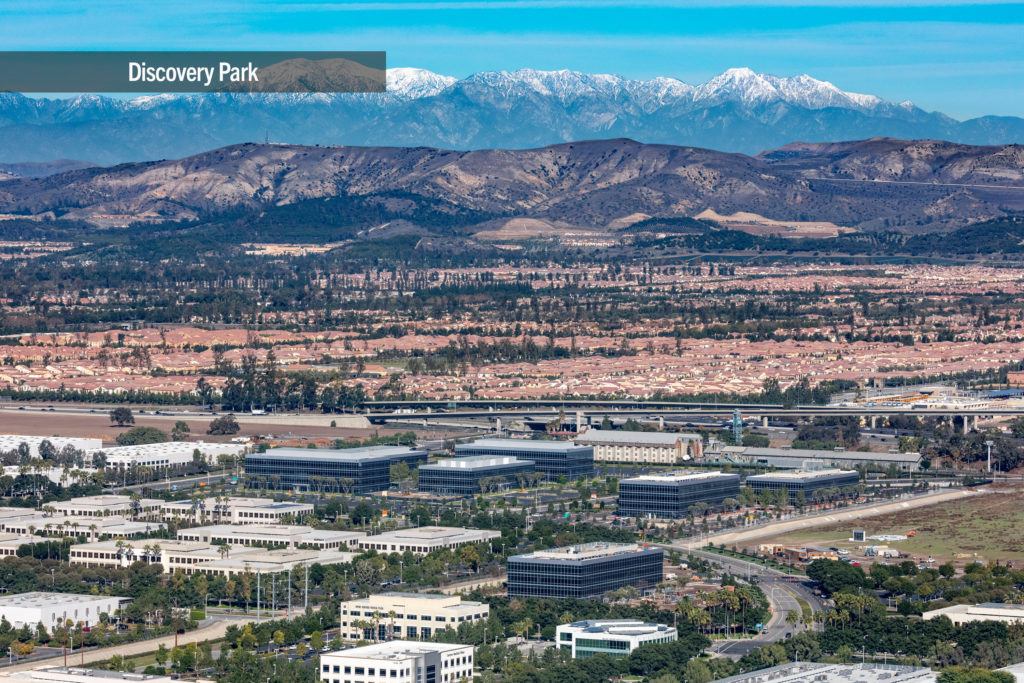 Aerial photography of Discovery Park in Irvine, CA