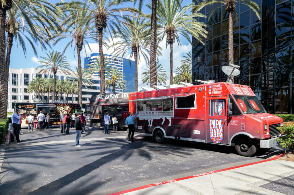 Photography of food trucks at Irvine Towers in Irvine, CA