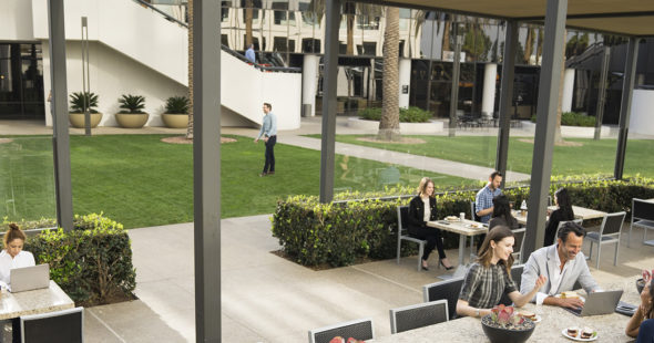 Lifestyle photography of The Commons at MacArthur Court in Newport Beach, CA
