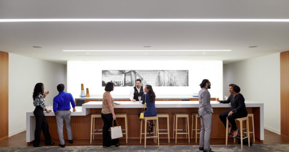 Lifestyle photography of The Commons at One North Wacker in Chicago, IL