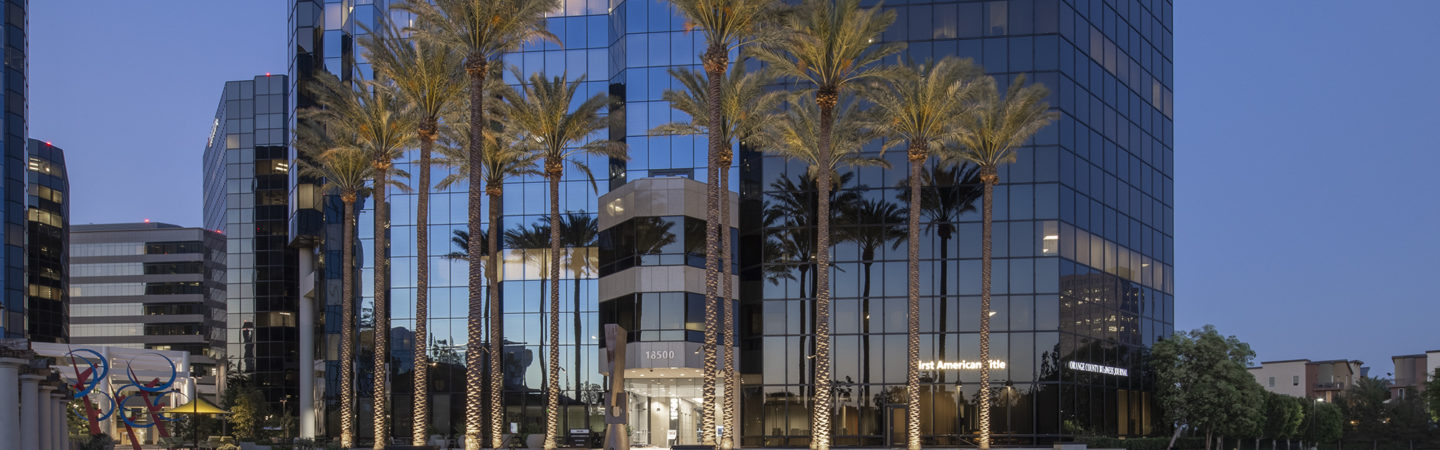 Hero photography of building exteriors at 18500 Von Karman Avenue - Irvine Towers in Irvine, CA