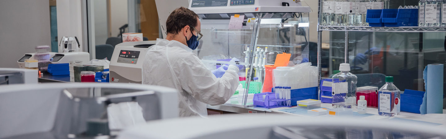 Testing samples in the lab at Bridge Diagnostics